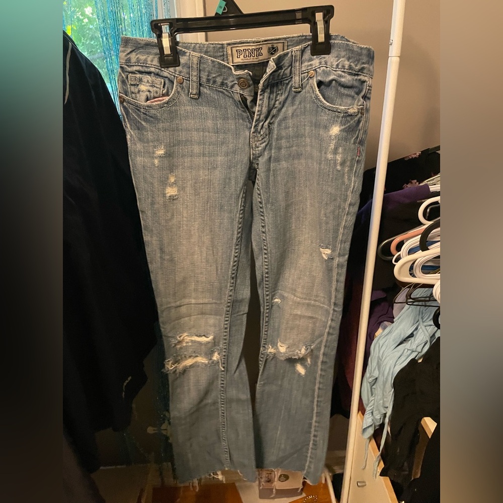 Victoria's Secret Light Blue Distressed Jeans